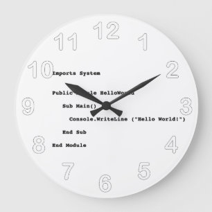 Visual Basic Hello World Greeting Large Clock