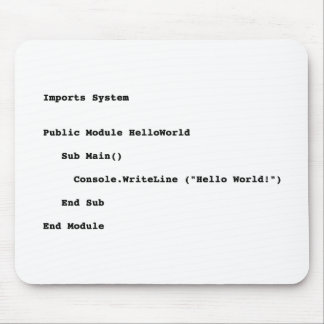 Visual Basic Hello World Greeting Mouse Pad