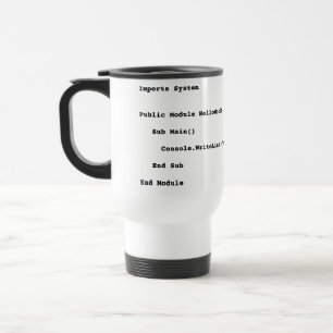 Visual Basic Hello World Greeting Travel Mug