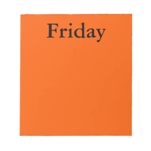 Visual Calendar Tools Day of the Week Friday Notes