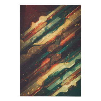 Visual Impact Modern Diagonal Pattern Faux Canvas Print