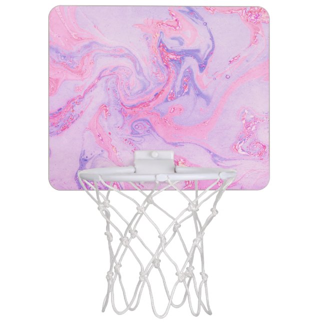  Visual Pink marble mini basketball hoop (Front)