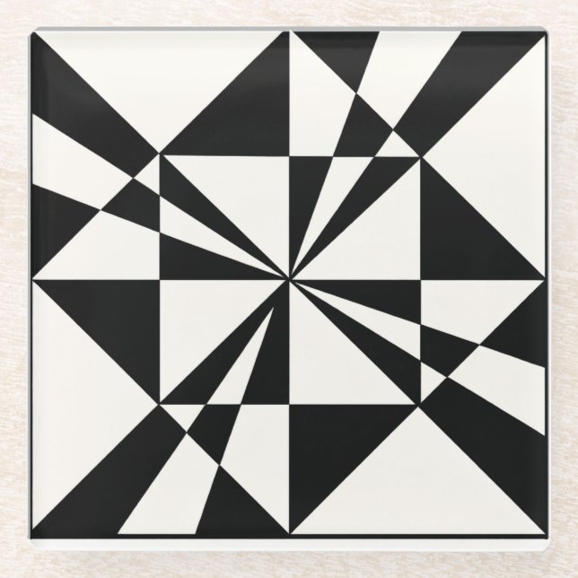 Visual Pull | Modern Glass Coaster (Front)