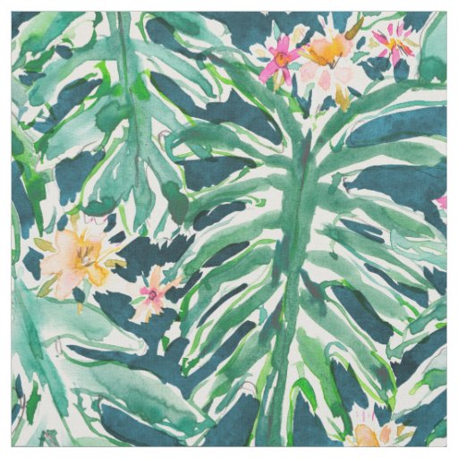 VISUAL VACATION Monstera Tropical Leaf Fabric