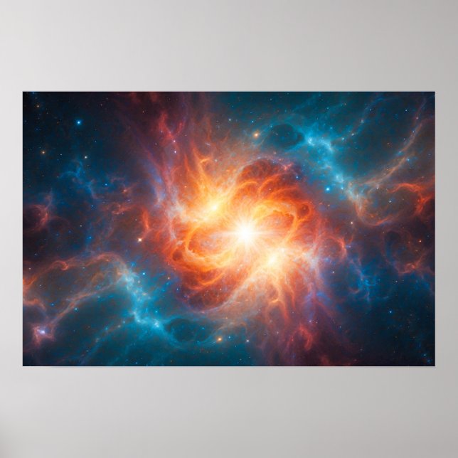 Visualization of big bang in space poster (Front)