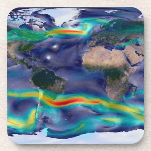 Visualization Of Global Winds Beverage Coaster
