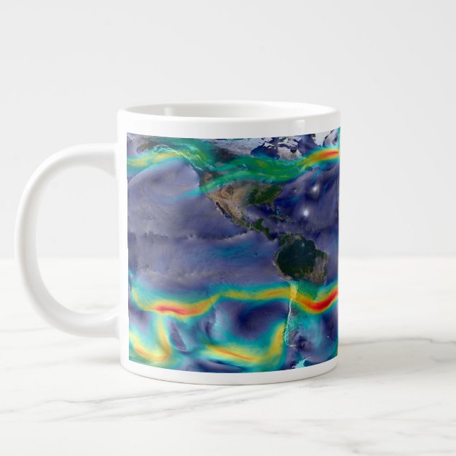 Visualization Of Global Winds. Giant Coffee Mug (Left)