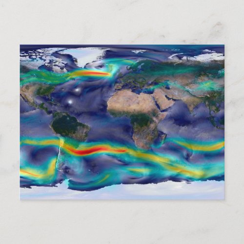 Visualization Of Global Winds Postcard