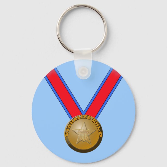 Visualize a Gold Medal Performance Keychain (Front)