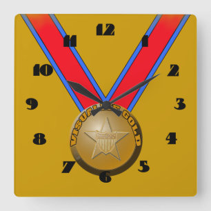 Visualize Gold Medallion Wall Clock