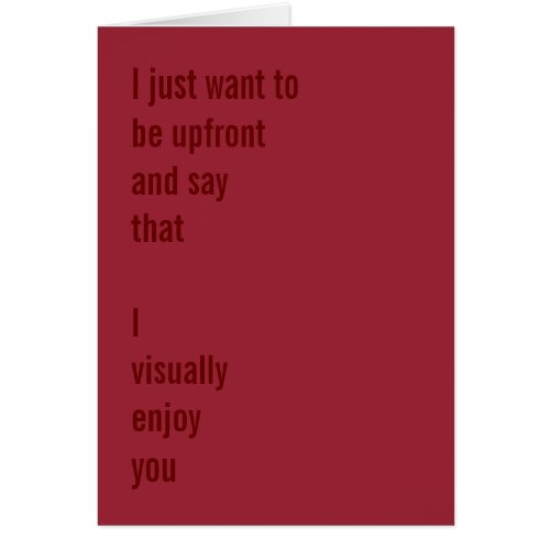 Visually Enjoy You Frank Naughty Compliment Card