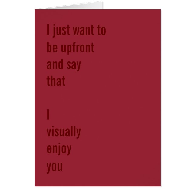 Visually Enjoy You Frank Naughty Compliment Card (Front)