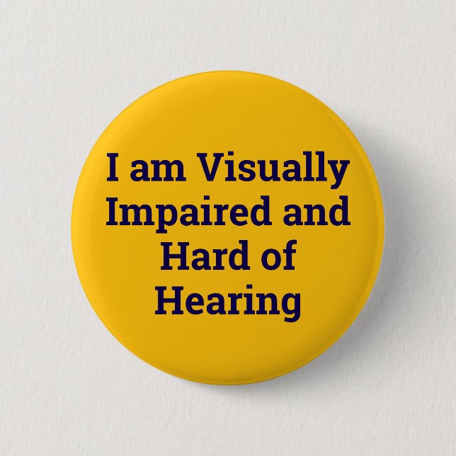 visually impaired and hard of hearing yellow button (Front)