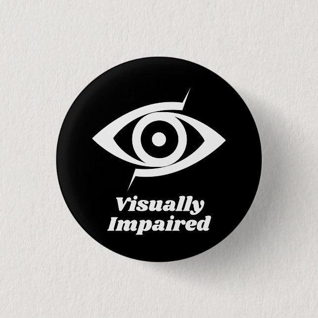Visually Impaired Black Button (Front)