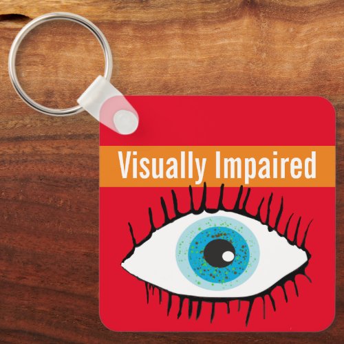 Visually impaired disability contact keyring