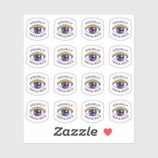 Visually Impaired Eyeball Nametag Badge Icon Sticker