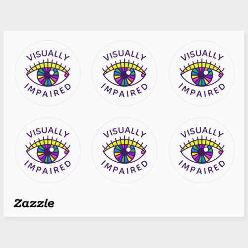 Visually Impaired Low Vision Loss Blind Awareness Classic Round Sticker