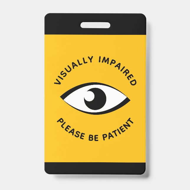 Visually Impaired Partially Sighted Low Vision Eye Badge (Front)