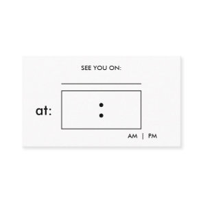 Visually Impaired Plain and Simple Appointment Card