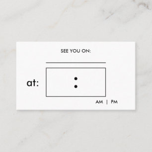 Visually Impaired Plain and Simple Appointment Card