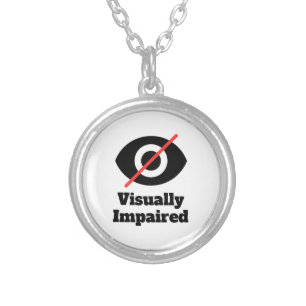 Visually Impaired Silver Plated Necklace