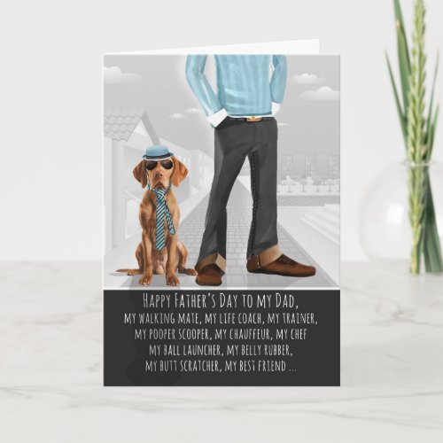 Viszla Dog and Dad from the Pet Father's Day Holiday Card