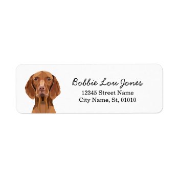 Viszla Dog Return Address Label by FriendlyPets at Zazzle