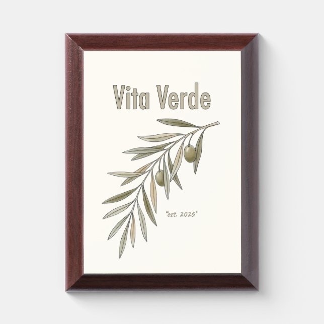 Vita Verde Collection, Beige Award Plaque (Vertical)
