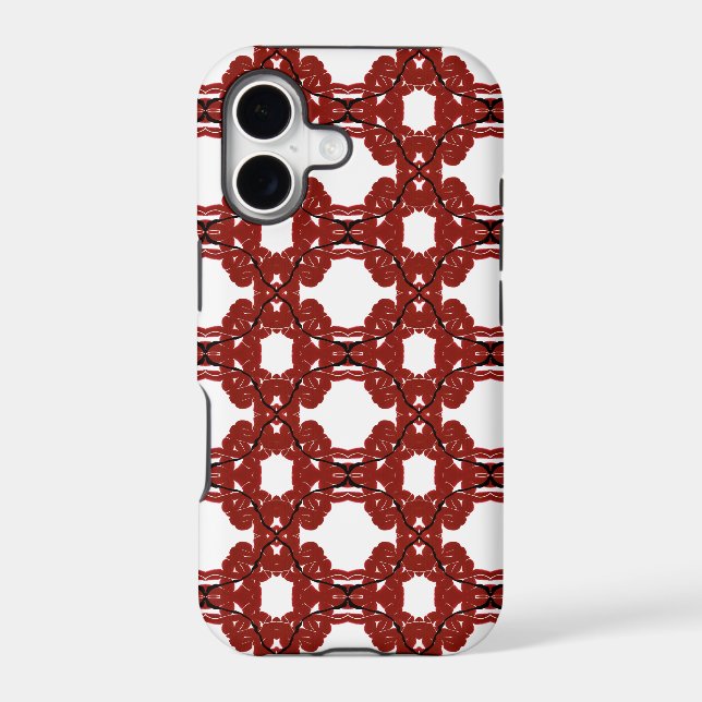 Vitae Red Abstract Acrylic Paint Pour Fluid Art iPhone Case (Back)