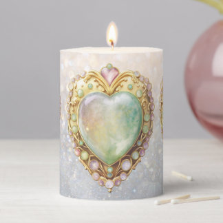 Vitage Heart Pendant Pillar Candle