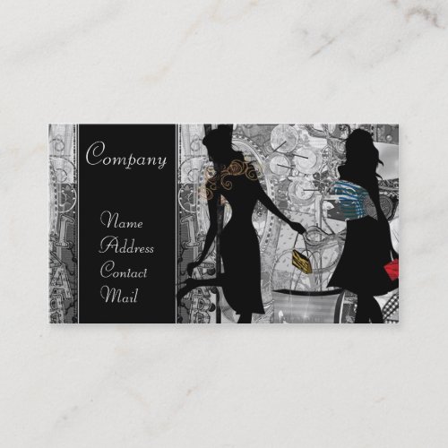 Vitage  Ladies of Fashion In grey Card Business Card Templates