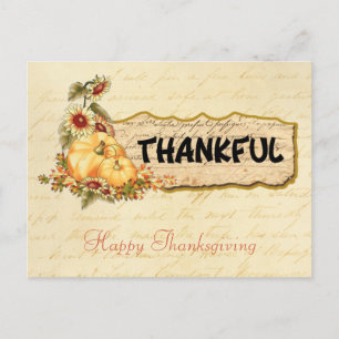 Vitage Retro Thanksgiving Day Greeting Holiday  Postcard
