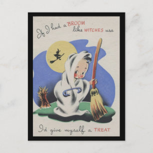 Vitage Spooky Halloween 5 Postcard