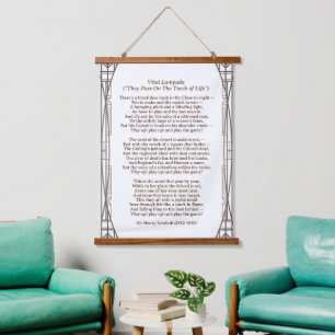 Vitai Lampada Newbolt Poem Hanging Tapestry