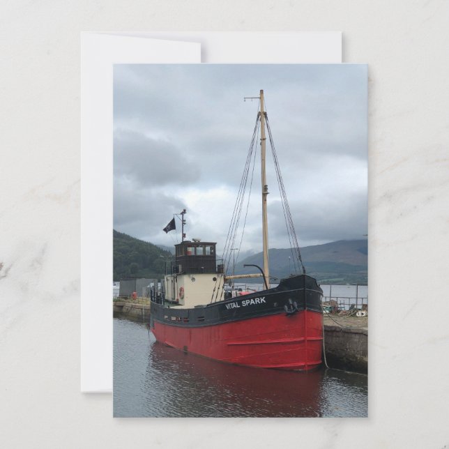 Vital Spark, Puffer Boat, Inveraray, Scotland, Holiday Card (Front)