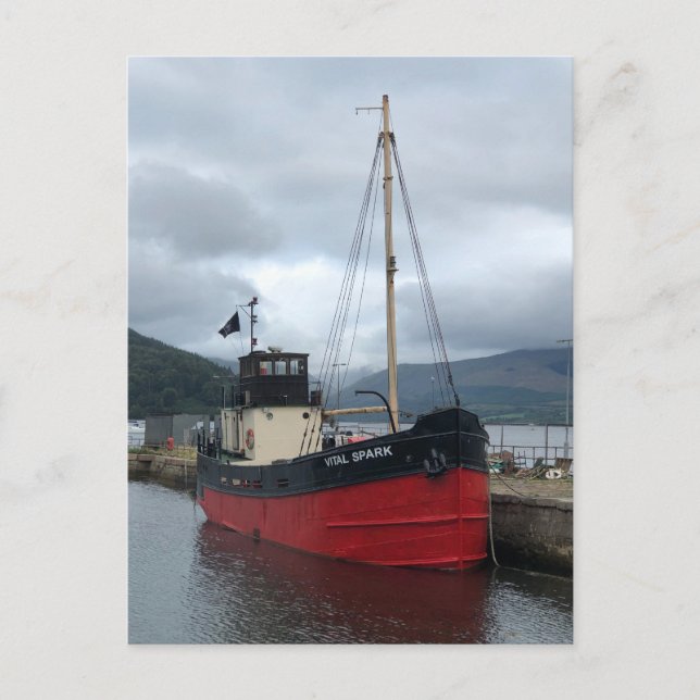 Vital Spark, Puffer Boat, Inveraray, Scotland, Holiday Postcard (Front)