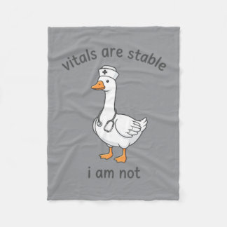 Vitals Are Stable Not Funny Goose Nurse Rn Medical Fleece Blanket