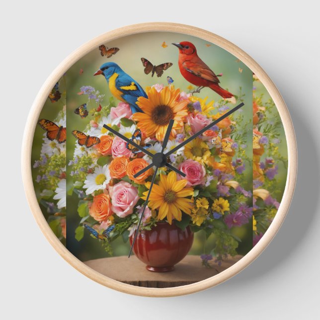 "Vitamin Bloom: A Bouquet of Wellness & Whimsy" Clock (Front)