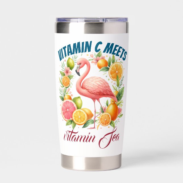 Vitamin C Meets Vitamin Sea-Tropical Flamingo Citr Insulated Tumbler (Front)