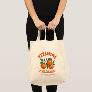 Vitamin C Orange Fruit Vintage Tote Bag