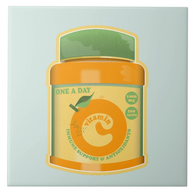 Vitamin C wellness Ceramic Tile (Front)