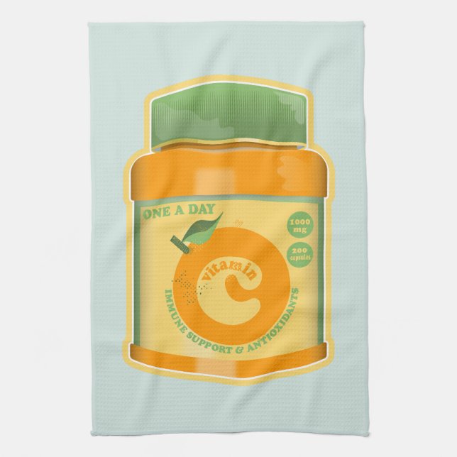 Vitamin C wellness Kitchen Towel (Vertical)