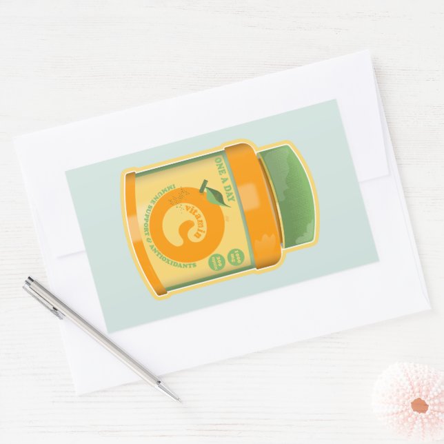 Vitamin C wellness Rectangular Sticker (Envelope)