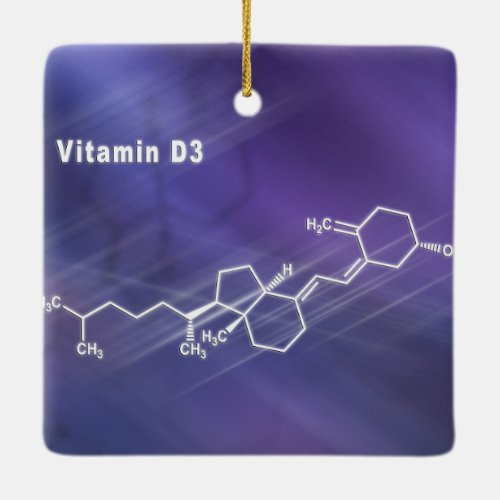 Vitamin D3 Structural chemical formula Ceramic Ornament