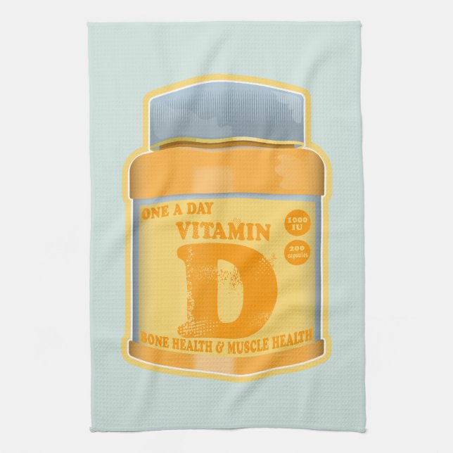 Vitamin D capsules health and well-being Kitchen Towel (Vertical)