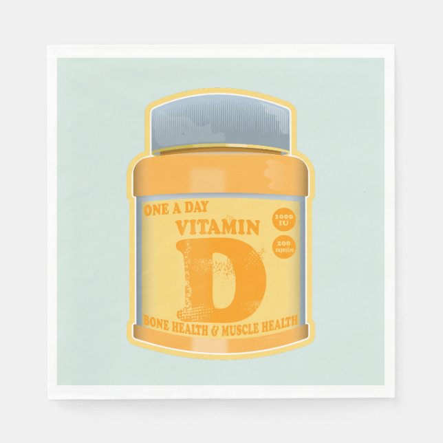 Vitamin D capsules health and well-being Napkins (Front)