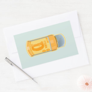 Vitamin D capsules health and well-being Rectangular Sticker