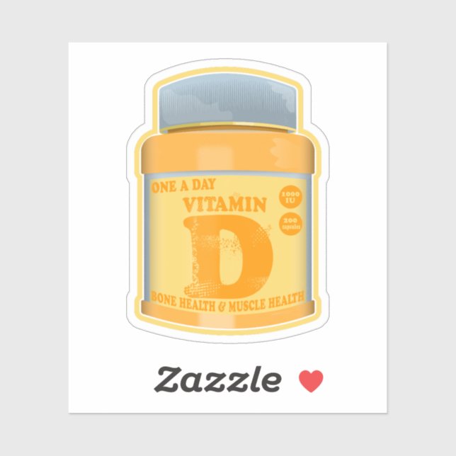 Vitamin D capsules health and well-being Sticker (Sheet)
