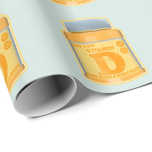 Vitamin D capsules health and well-being Wrapping Paper (Roll Corner)