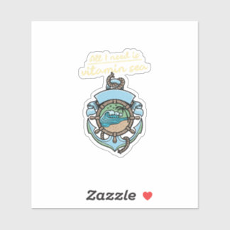 Vitamin Sea Nautical Anchor Wave Quote Beach Ocean Sticker
